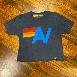 Aviator Nation womens logo boyfriend tee in charcoal grey